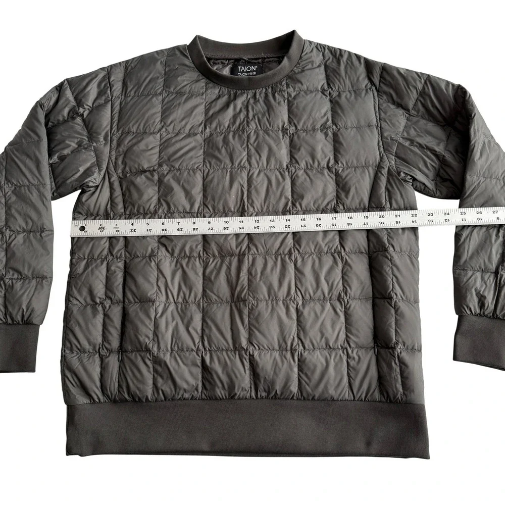 Taion Mountain Wear Pullover Crew Quilted Puffer Inner Jacket Charcoal Gray US M